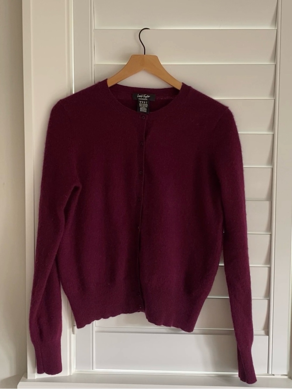 Lord and Taylor 100% Cashmere Plum Button Cardigan - Women